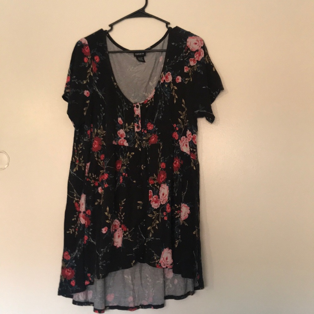 Floral button down top